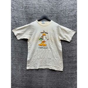 Vintage Oneita John Baron Duckuila Graphic Short Sleeve T-Shirt Mens Size XL